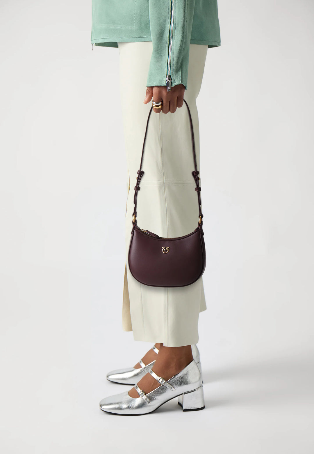 HALF MOON BABY LEATHER SHOULDER BAG-103538 A0F1- R49Q