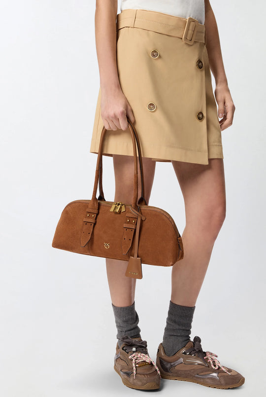 ESCAPE BAG HORIZONTAL LARGE SHOULDER BAG IN SUEDE
