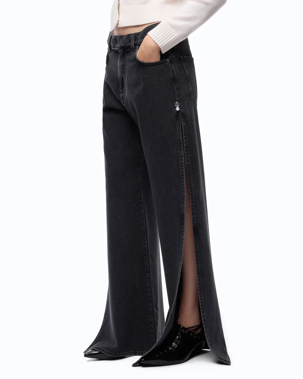 107499 A3KM WANDA WIDE LEG SPACCO SOFT BLK BLK Z99