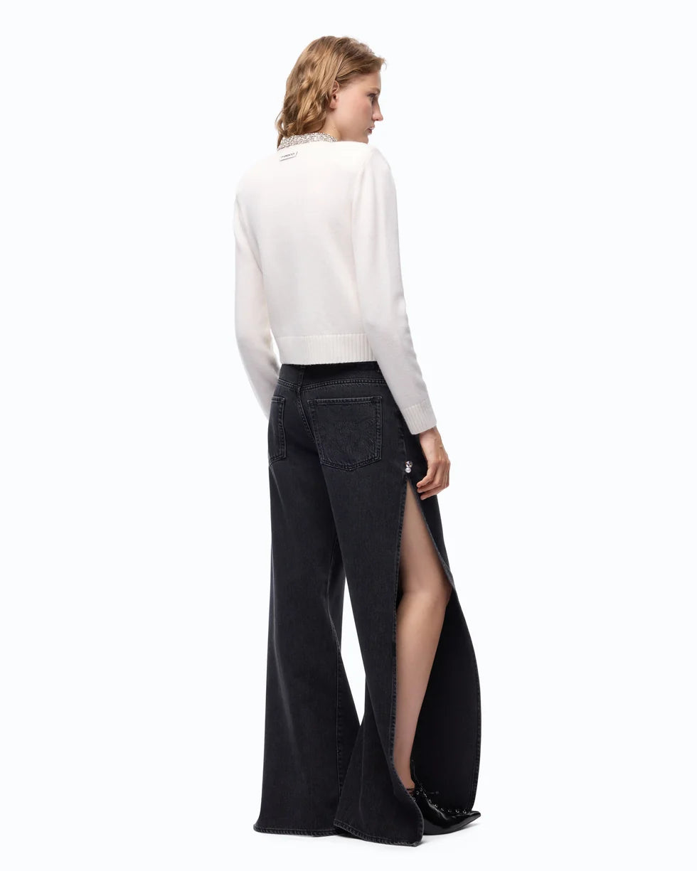 107499 A3KM WANDA WIDE LEG SPACCO SOFT BLK BLK Z99