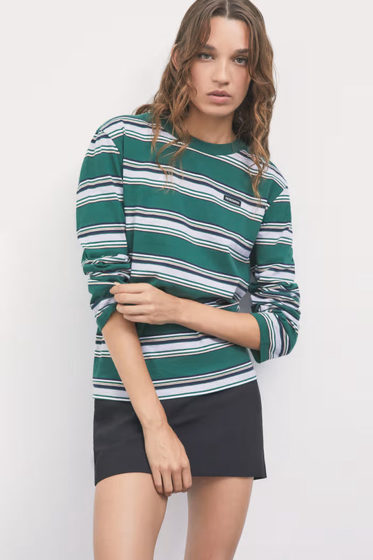 1M0009 J0155 MAGLIA/T-SHIRT YA91 Green Stripes