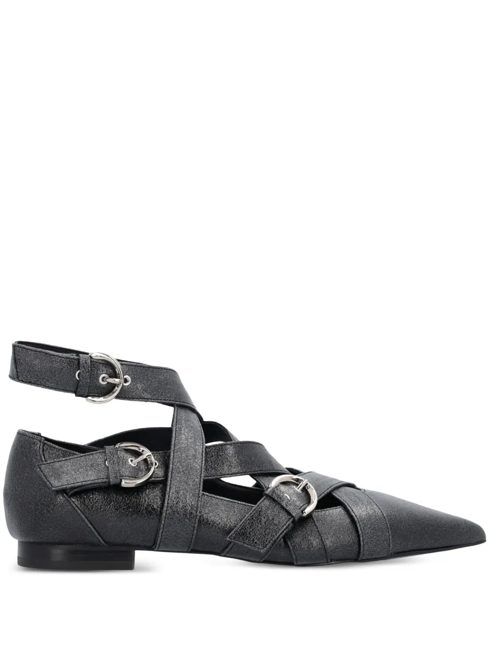 GIANIRA 09 - FLAT SHOE PRINTED CALF LEATHER BLACK Z99