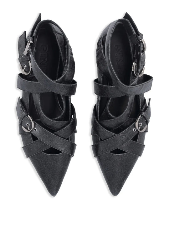 GIANIRA 09 - FLAT SHOE PRINTED CALF LEATHER BLACK Z99