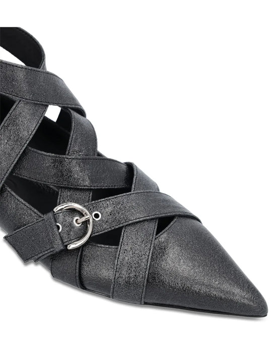 GIANIRA 09 - FLAT SHOE PRINTED CALF LEATHER BLACK Z99