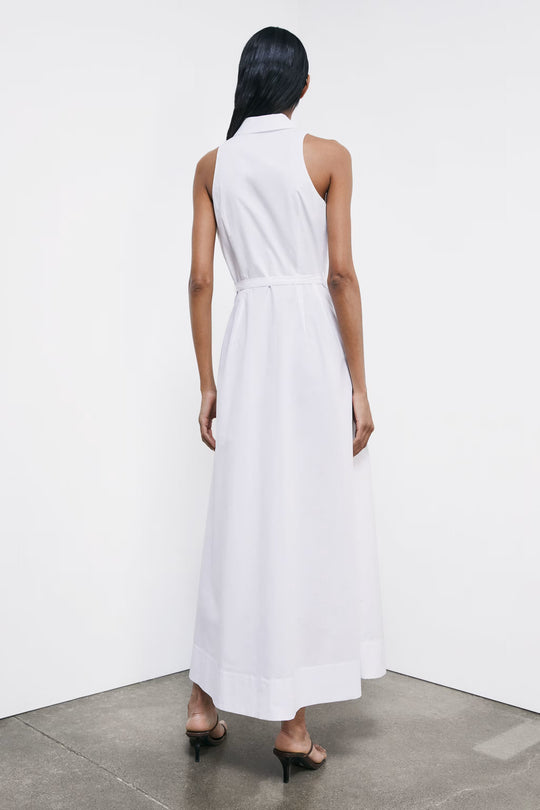 2A3006 A9B9 Long poplin dress with slit W103