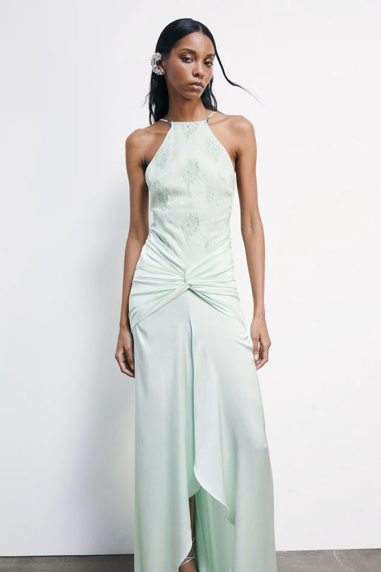 2A3048 A775 Long ceremony dress with jewel insert G632