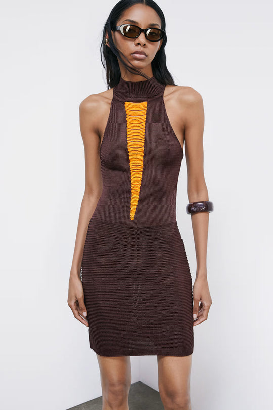 2A3057 K326 ABITO/DRESS B887 Wood Brown