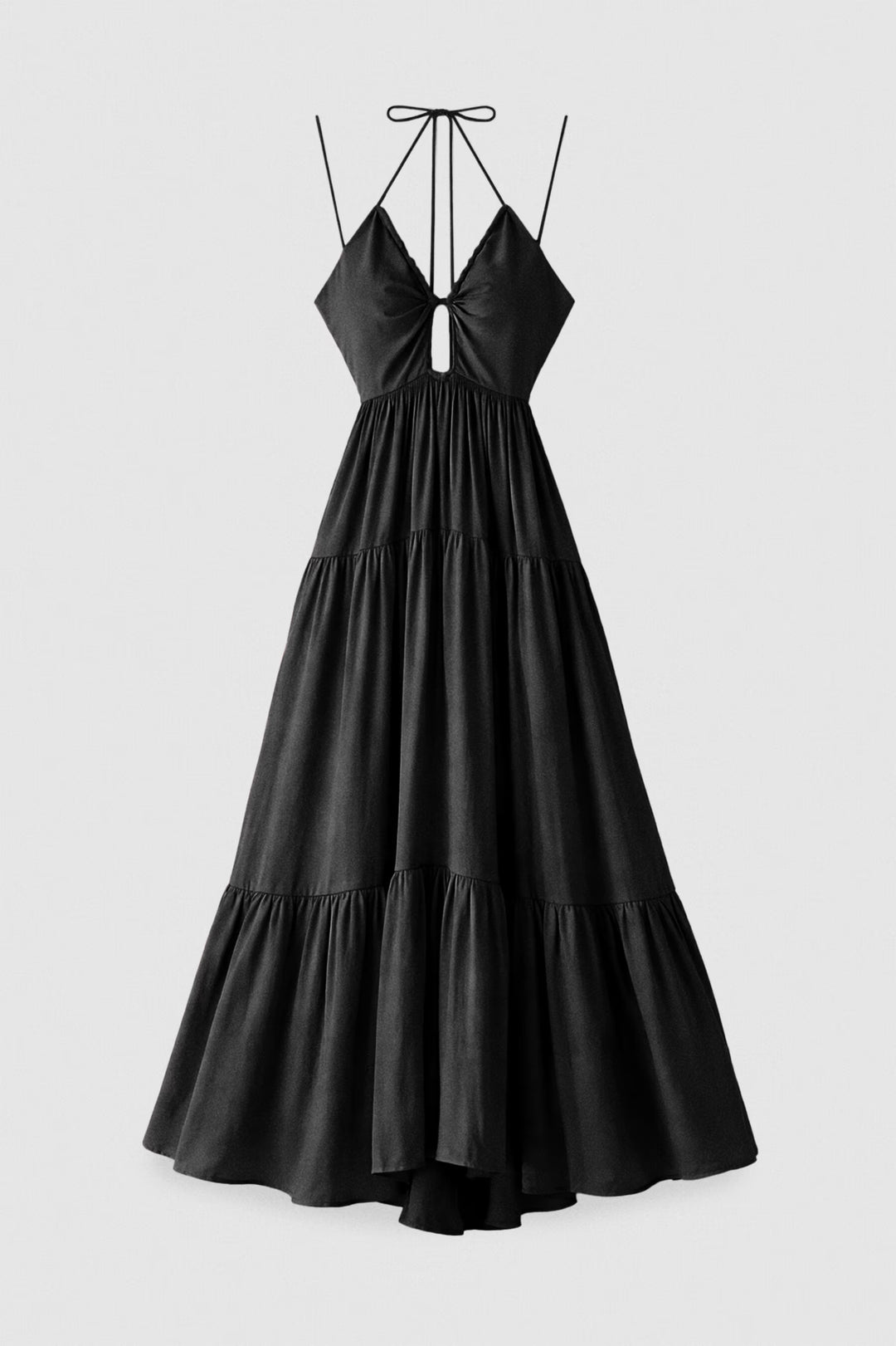 2A3065 A772 Long satin dress with cut-out K103