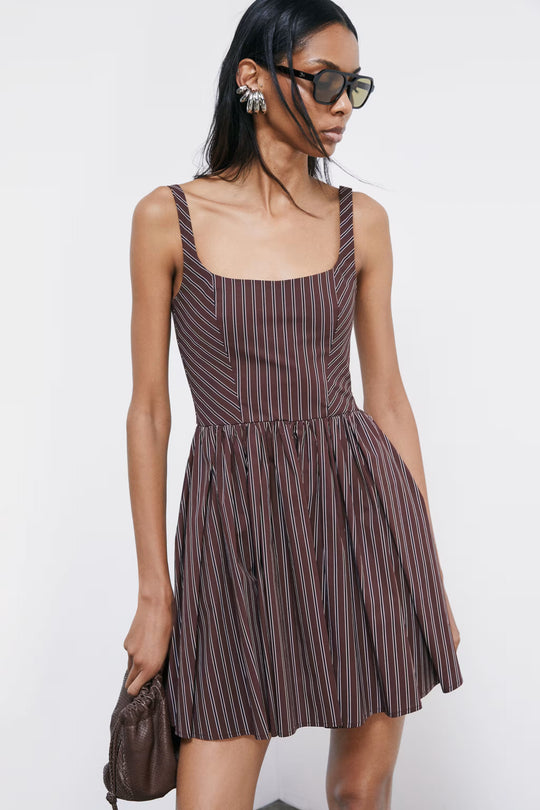 2A3096 A552 ABITO/DRESS J511 Wood Brown Stripes