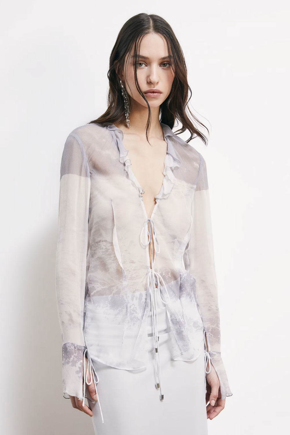 2C1692 A771 CAMICIA/BLOUSE YA45 Waves Print