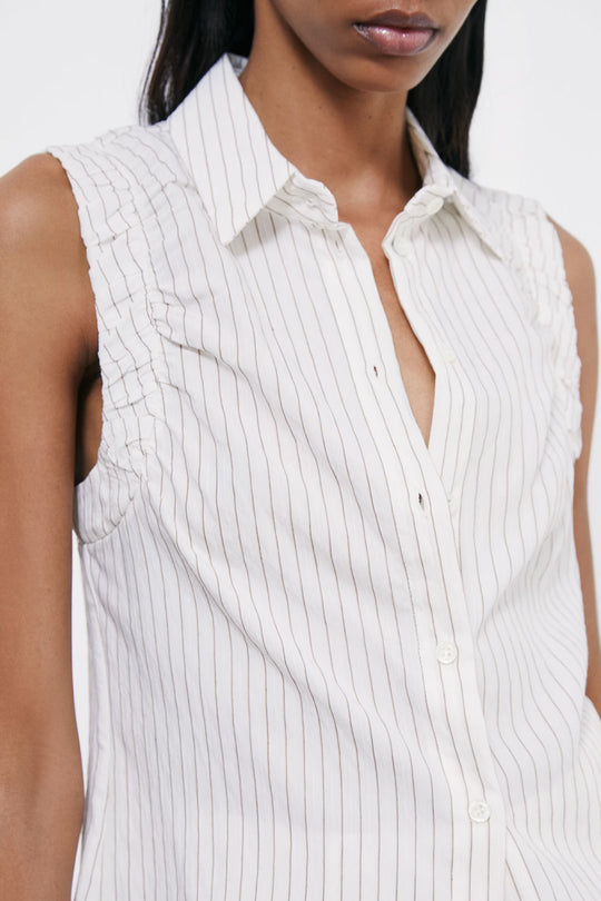 2C1709 A766 CAMICIA/TOP J4V8 WhiteCommunionStripe