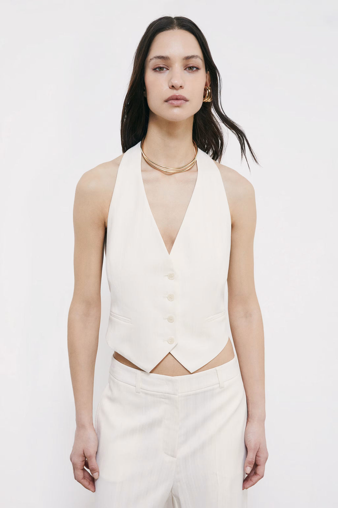 2C1726 A735 GILET W417 Pearl Ivory
