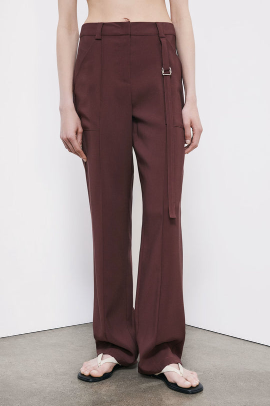 2P1740 A573 PANTALONI/TROUS NEW VISCOSE SU B887 Wood Brown