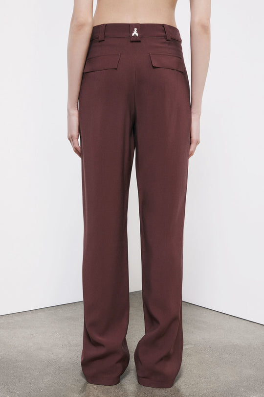 2P1740 A573 PANTALONI/TROUS NEW VISCOSE SU B887 Wood Brown