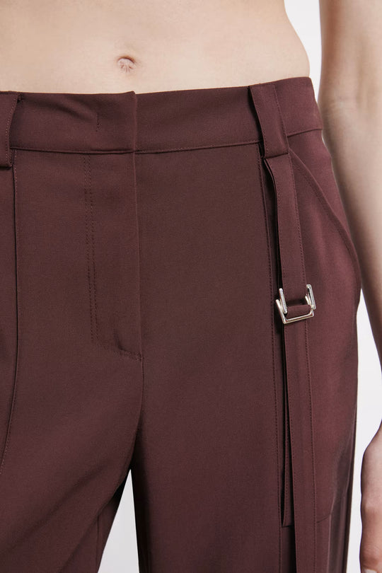 2P1740 A573 PANTALONI/TROUS NEW VISCOSE SU B887 Wood Brown