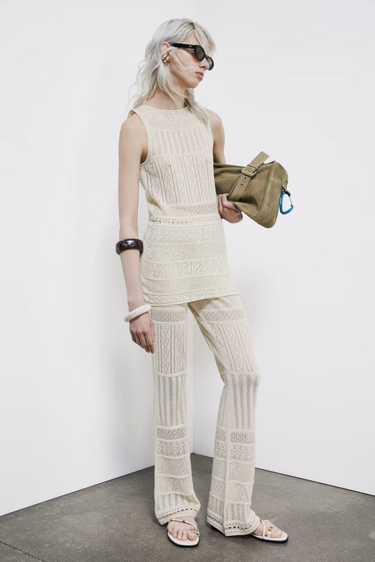 2P1757 K332L PANTALONI/TROUSERS W436 Summer cream lurex