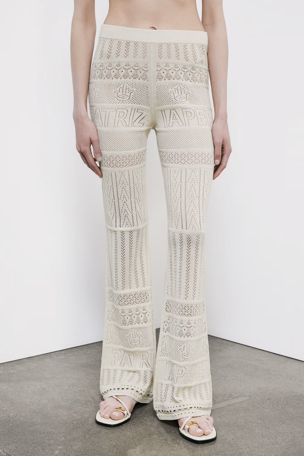 2P1757 K332L PANTALONI/TROUSERS W436 Summer cream lurex