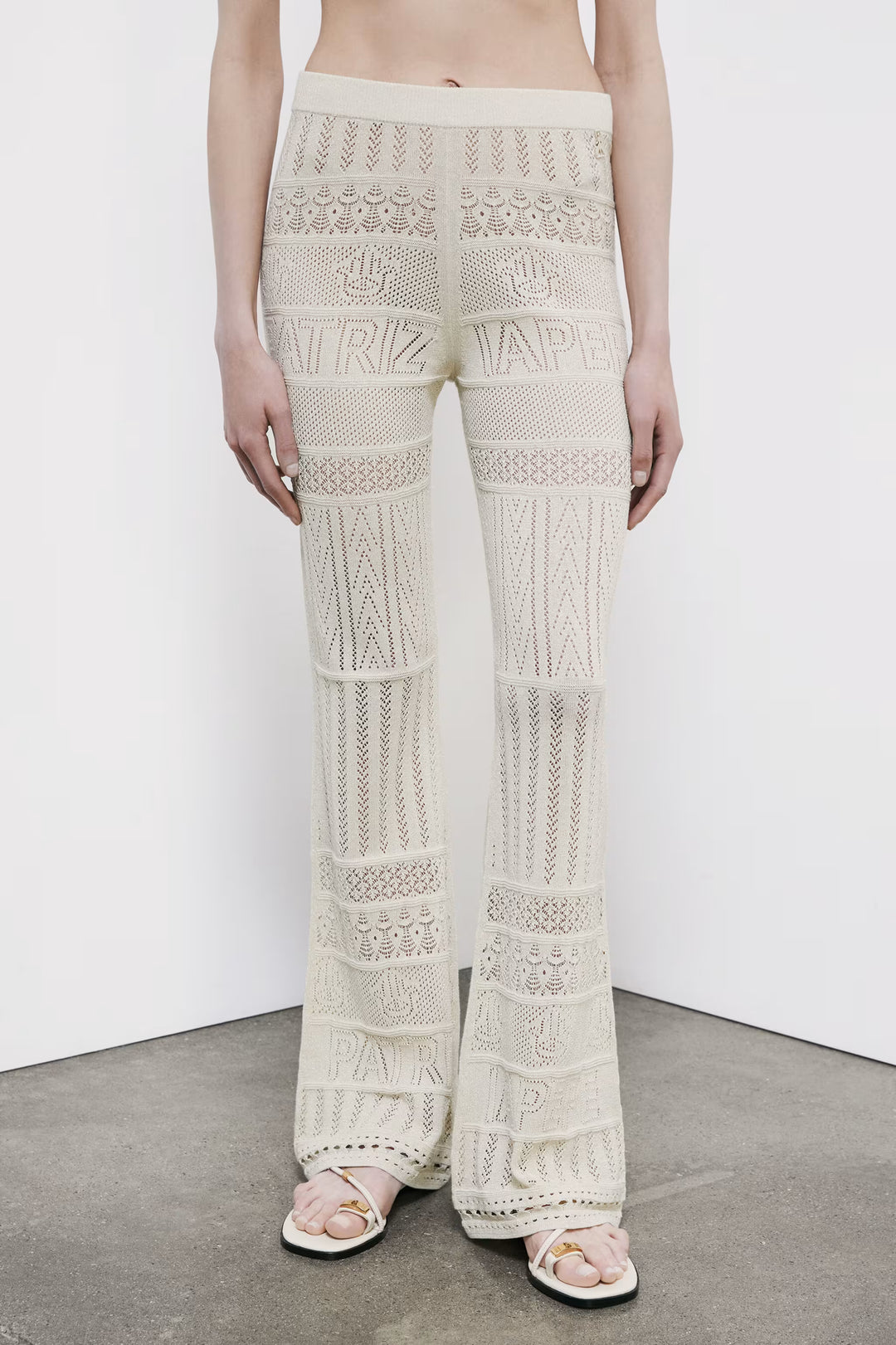 2P1757 K332L PANTALONI/TROUSERS W436 Summer cream lurex