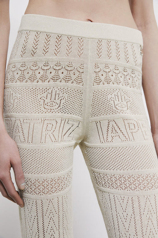 2P1757 K332L PANTALONI/TROUSERS W436 Summer cream lurex