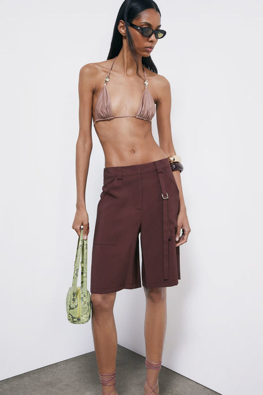 2P1773 A573 PANTALONI/TROUSERS B887 Wood Brown