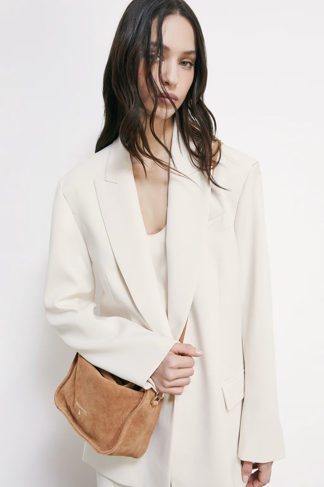 Contemporary Hobo small suede shoulder bag