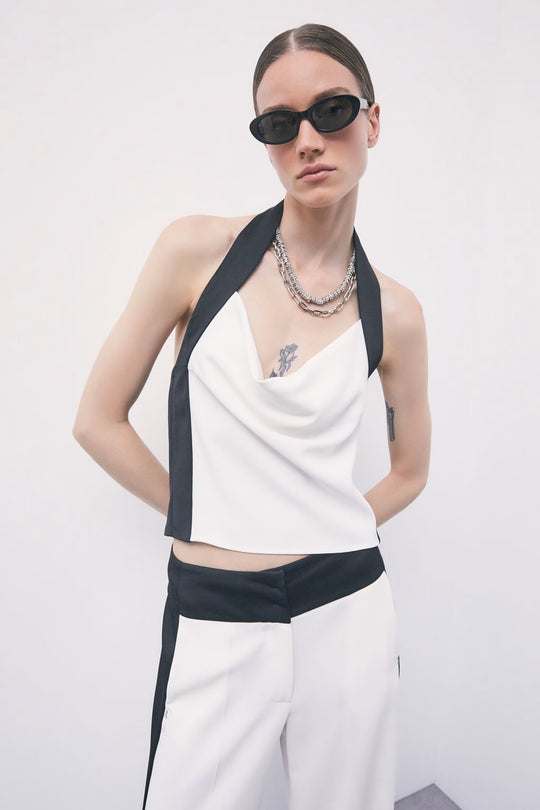 8C0126 C7004 CAMICIA/TOP J526 White&amp;Black