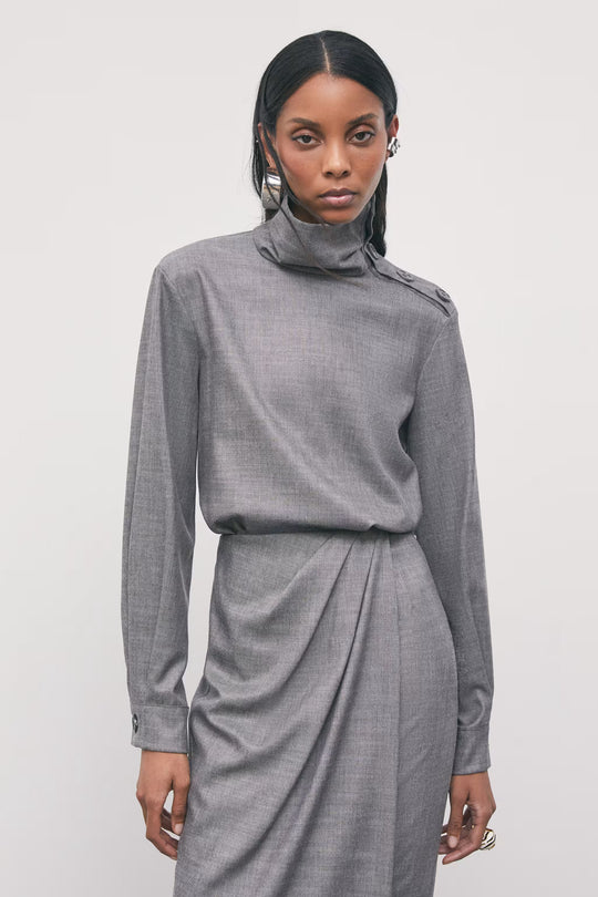 8C0340 C0250 CAMICIA/BLOUSE S796 Gray Flannel