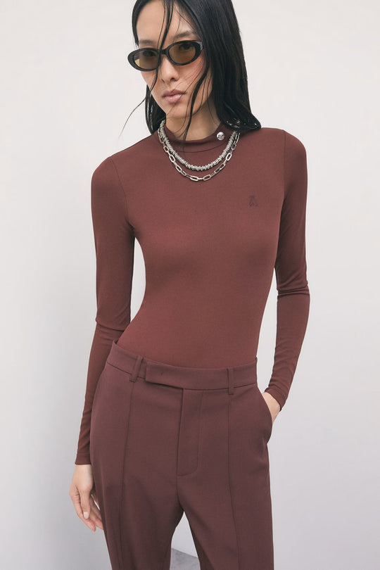 8M0320 J0063 MAGLIA BODY/BODY TOP B887 Wood Brown