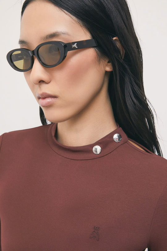 8M0320 J0063 MAGLIA BODY/BODY TOP B887 Wood Brown