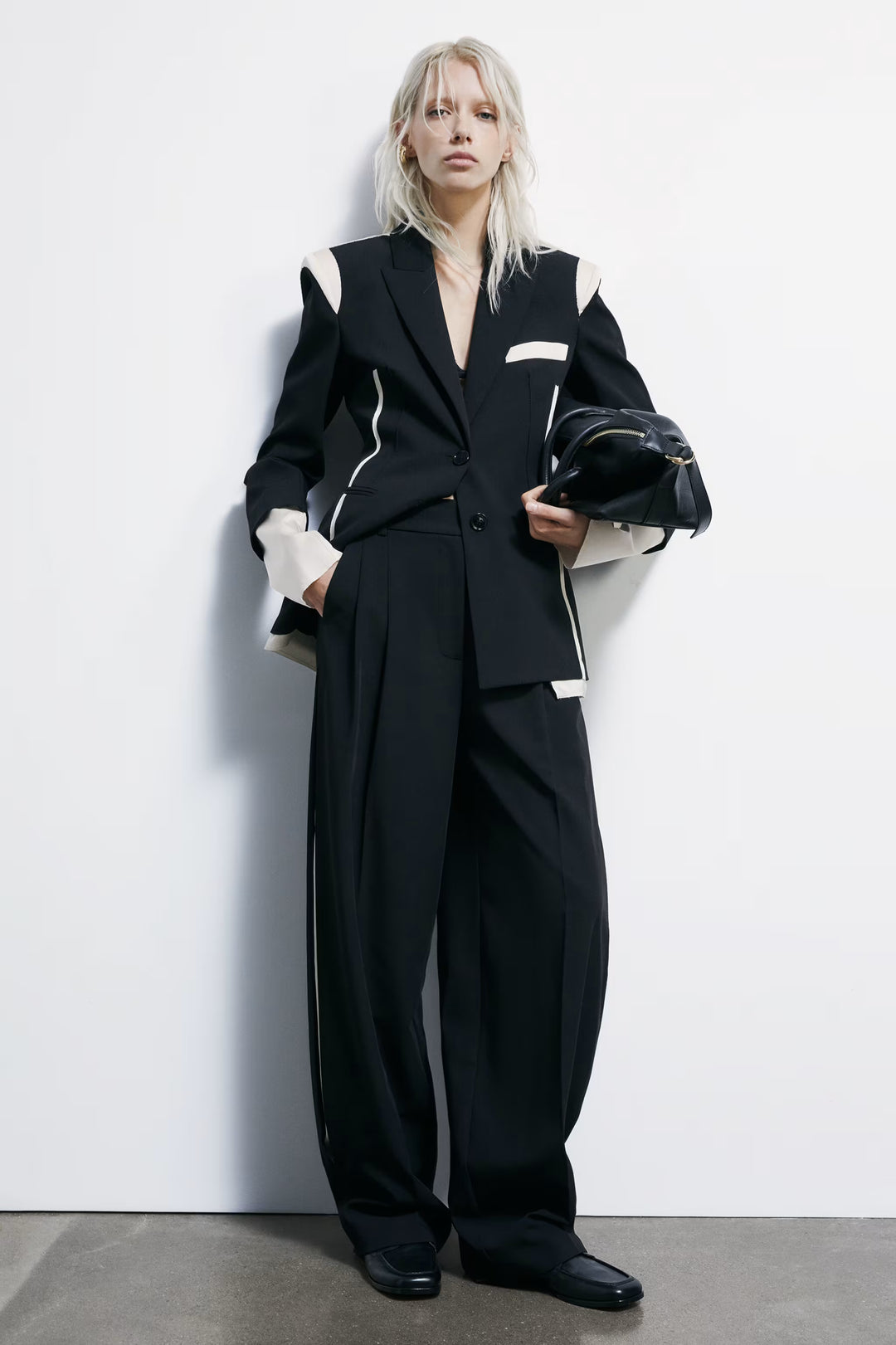 Color block slim blazer