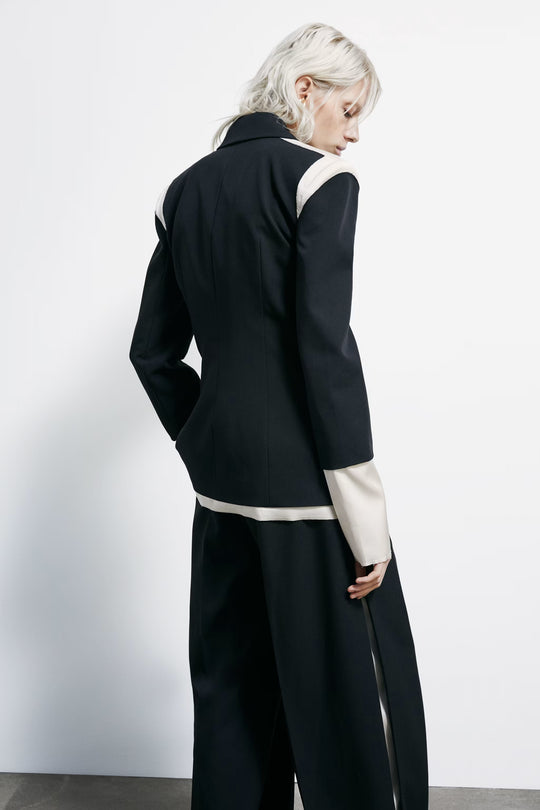 Color block slim blazer
