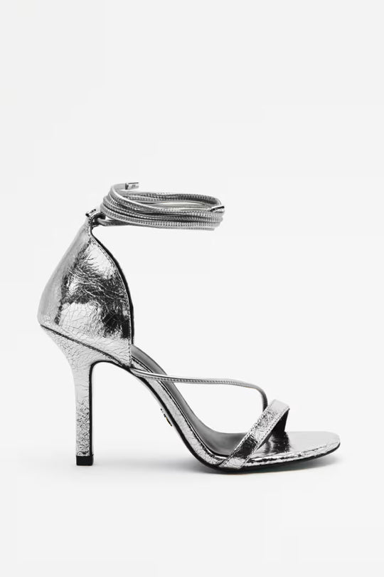 8X0097 L112 SANDALI/SANDALS S686 Craquele Silver
