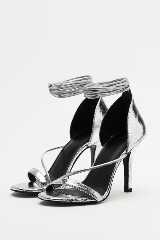 8X0097 L112 SANDALI/SANDALS S686 Craquele Silver