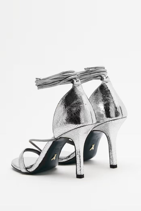 8X0097 L112 SANDALI/SANDALS S686 Craquele Silver