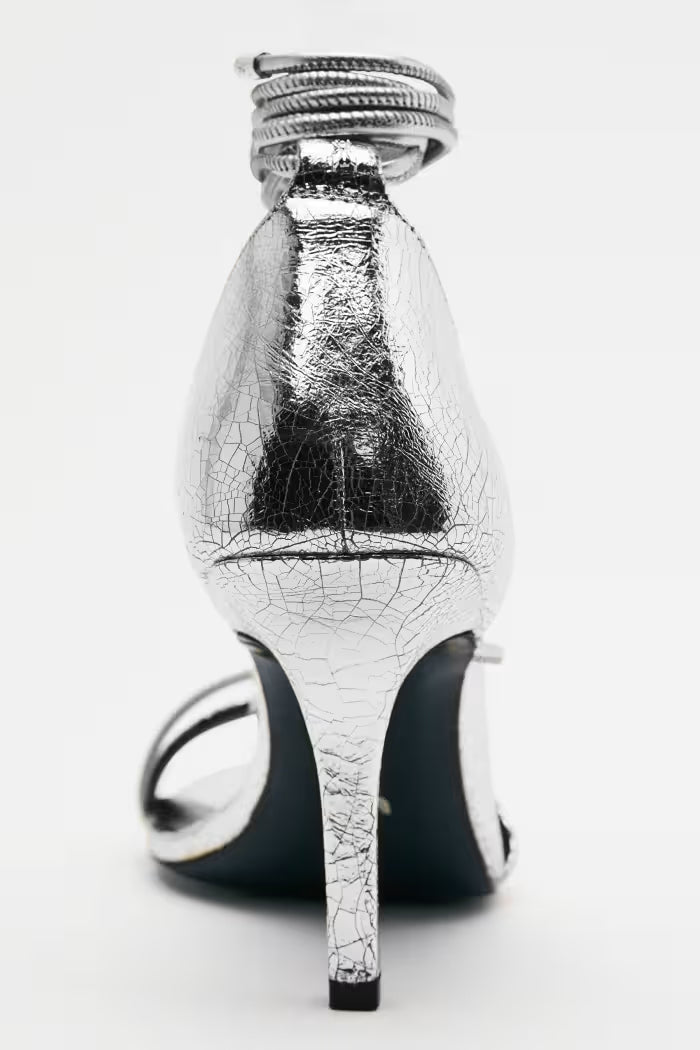 8X0097 L112 SANDALI/SANDALS S686 Craquele Silver