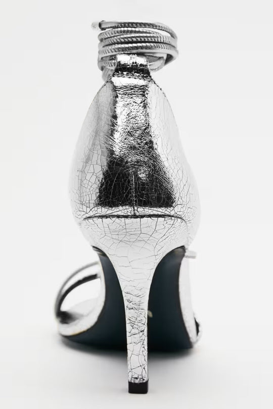 8X0097 L112 SANDALI/SANDALS S686 Craquele Silver