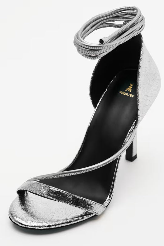 8X0097 L112 SANDALI/SANDALS S686 Craquele Silver