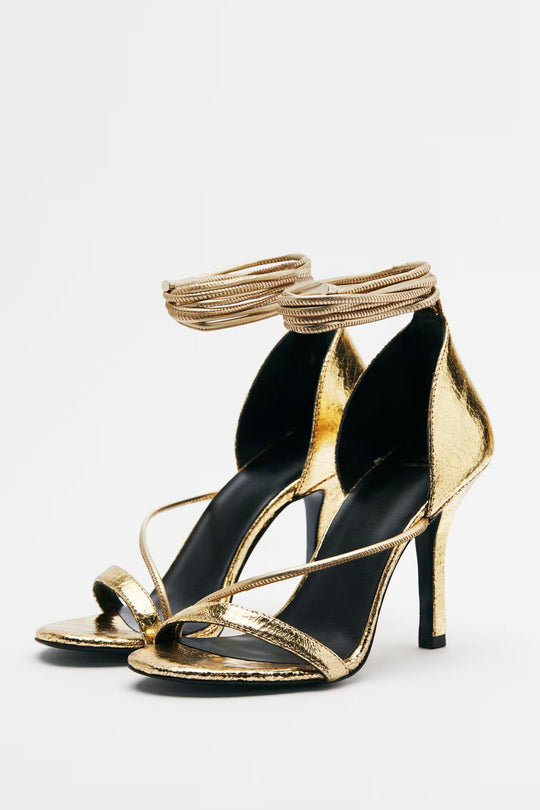 8X0097 L112 SANDALI/SANDALS Y459 Craquele Gold