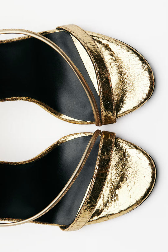 8X0097 L112 SANDALI/SANDALS Y459 Craquele Gold