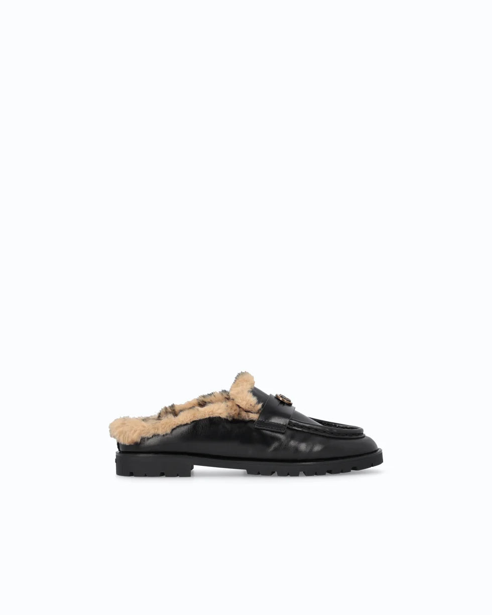 NORA 09 - SABOT LUX CALF LEATHER/LINING FUR BLACK Z99