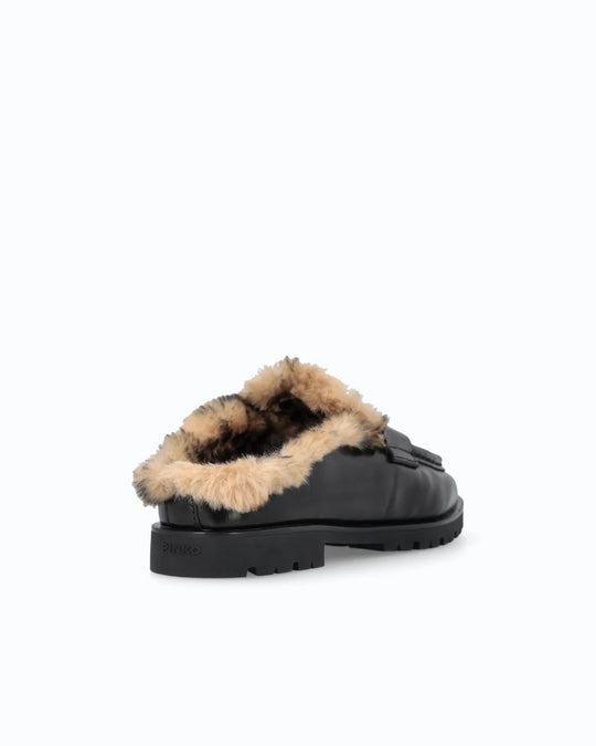 NORA 09 - SABOT LUX CALF LEATHER/LINING FUR BLACK Z99