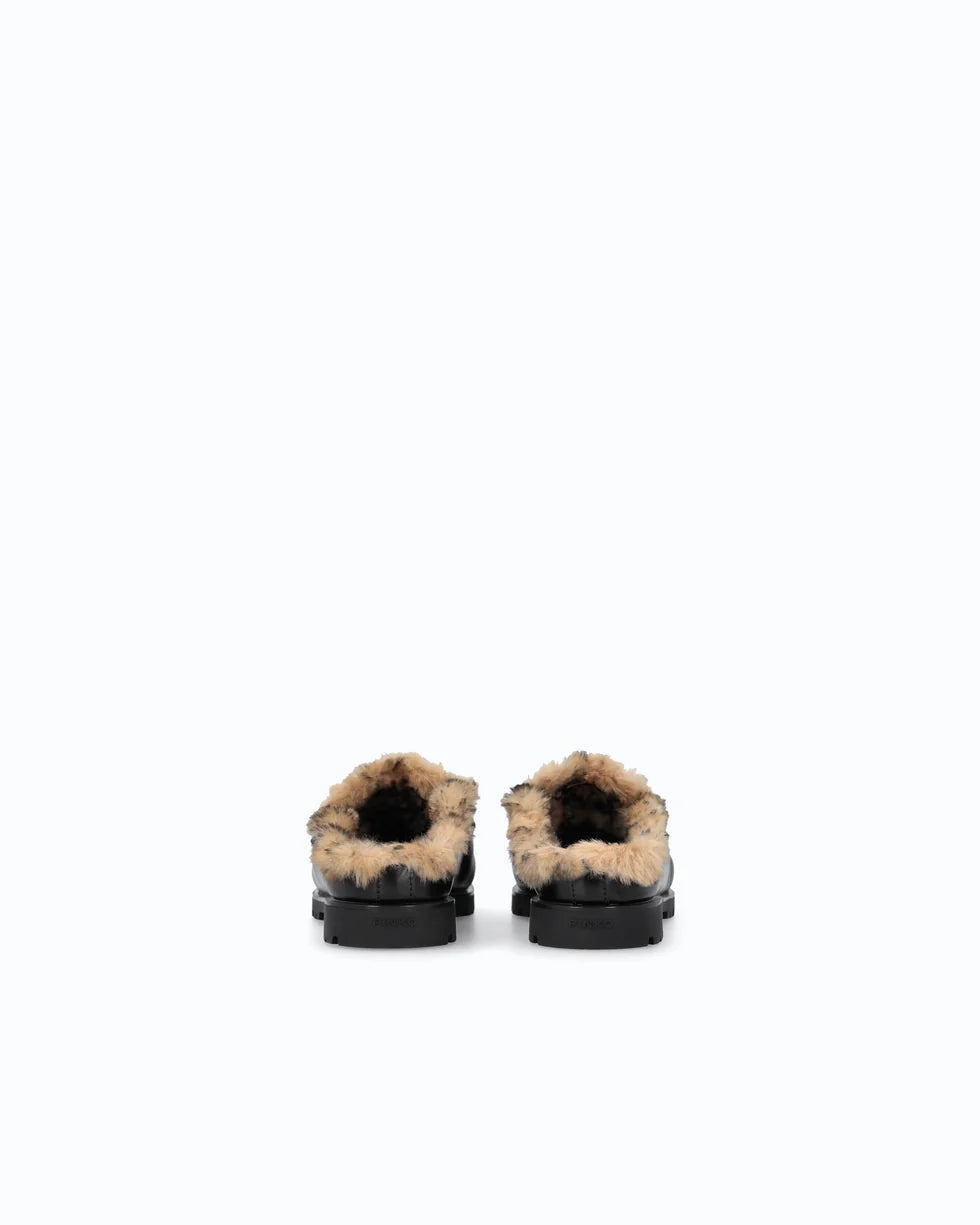 NORA 09 - SABOT LUX CALF LEATHER/LINING FUR BLACK Z99