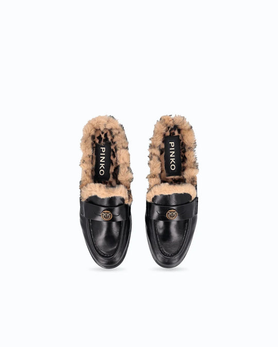 NORA 09 - SABOT LUX CALF LEATHER/LINING FUR BLACK Z99