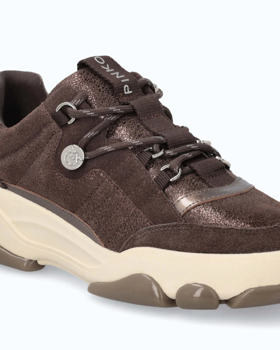 ATHENA 01 - SNEAKER COW SUEDE MORO L72