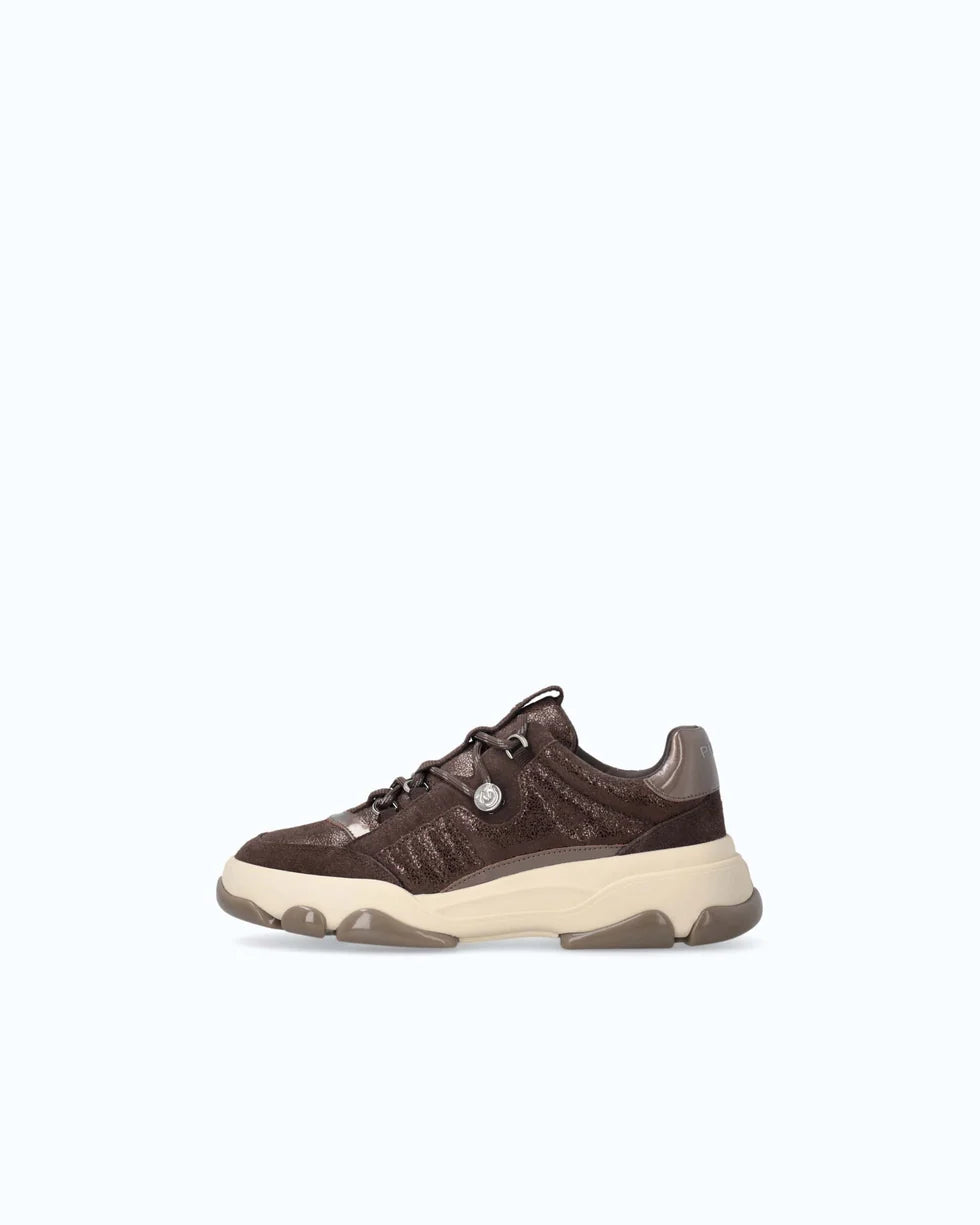 ATHENA 01 - SNEAKER COW SUEDE MORO L72