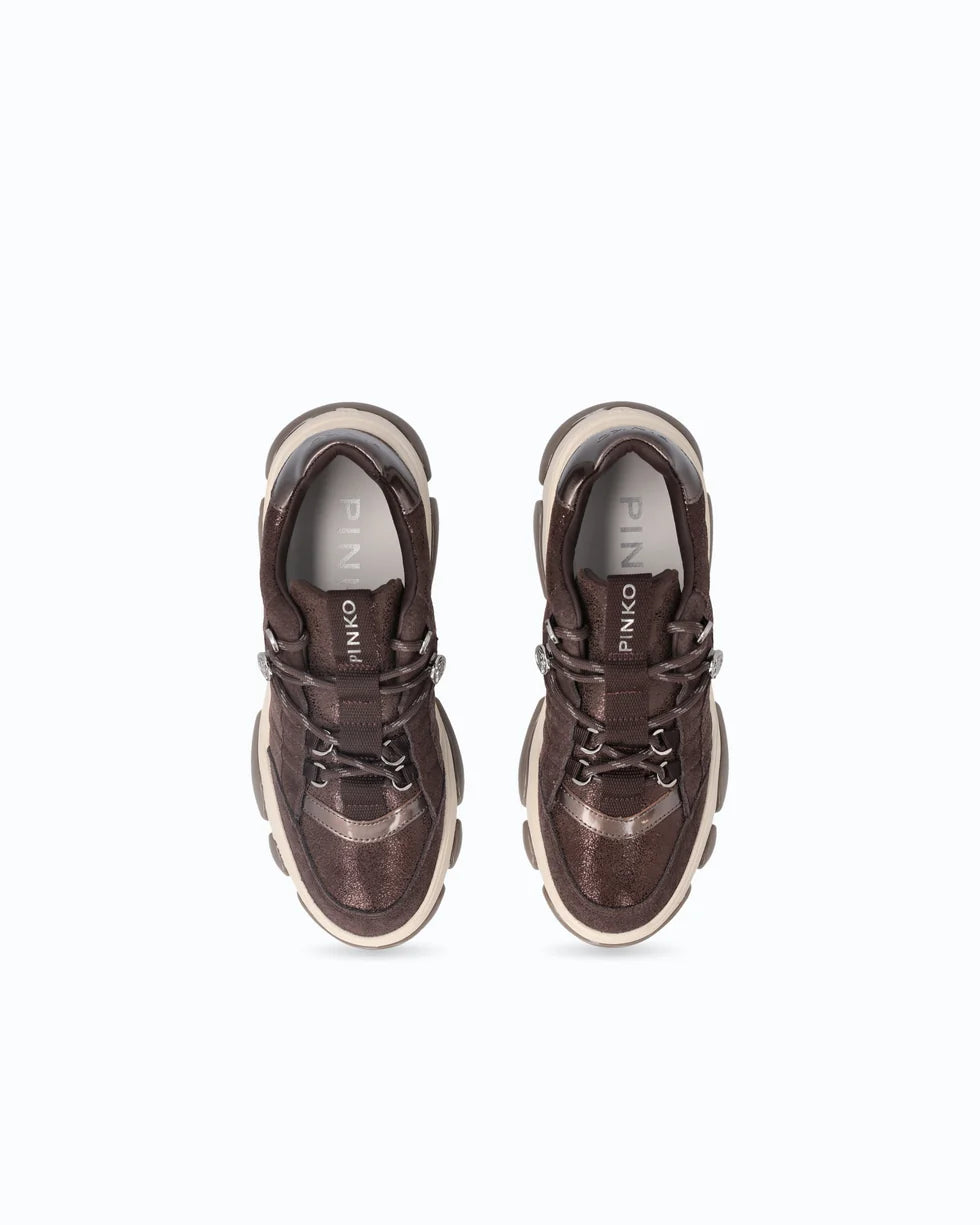 ATHENA 01 - SNEAKER COW SUEDE MORO L72