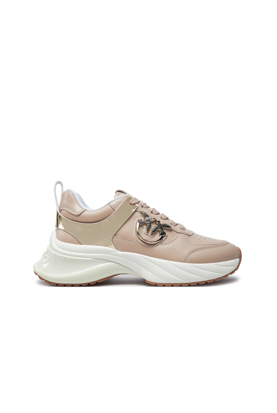 ARIEL 02 - SNEAKER TUMBLED LEATHER/CALF LEATHER/MIRROR NUDE W4E