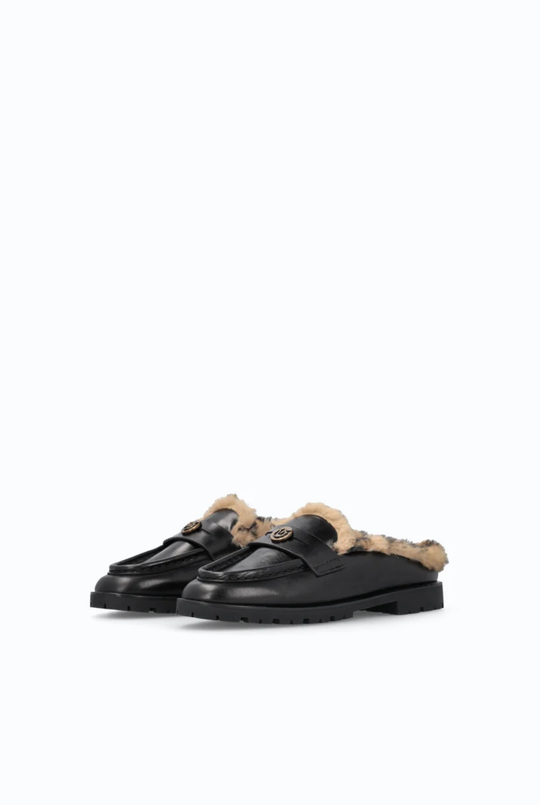 NORA 09 - SABOT LUX CALF LEATHER/LINING FUR BLACK Z99