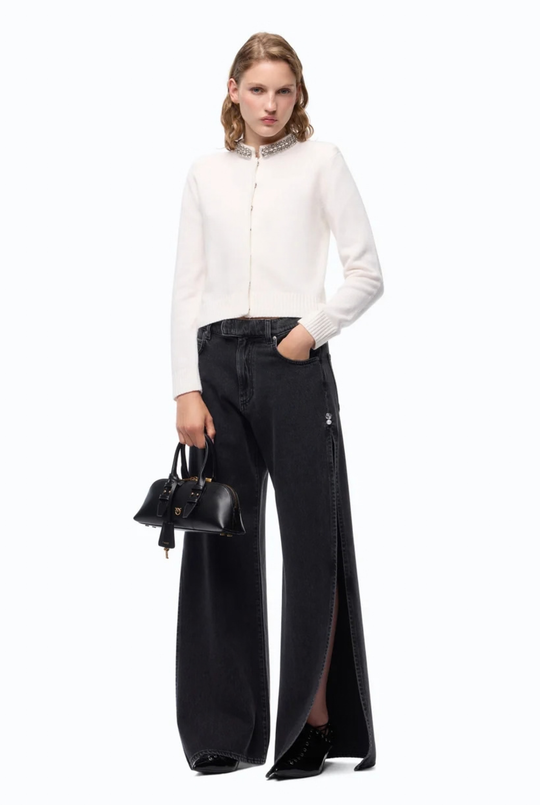 107499 A3KM WANDA WIDE LEG SPACCO SOFT BLK BLK Z99