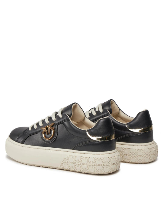 YOKO 01 - SNEAKER TUMBLED LEATHER/CALF LEATHER WHITE/BLACK ZZ1